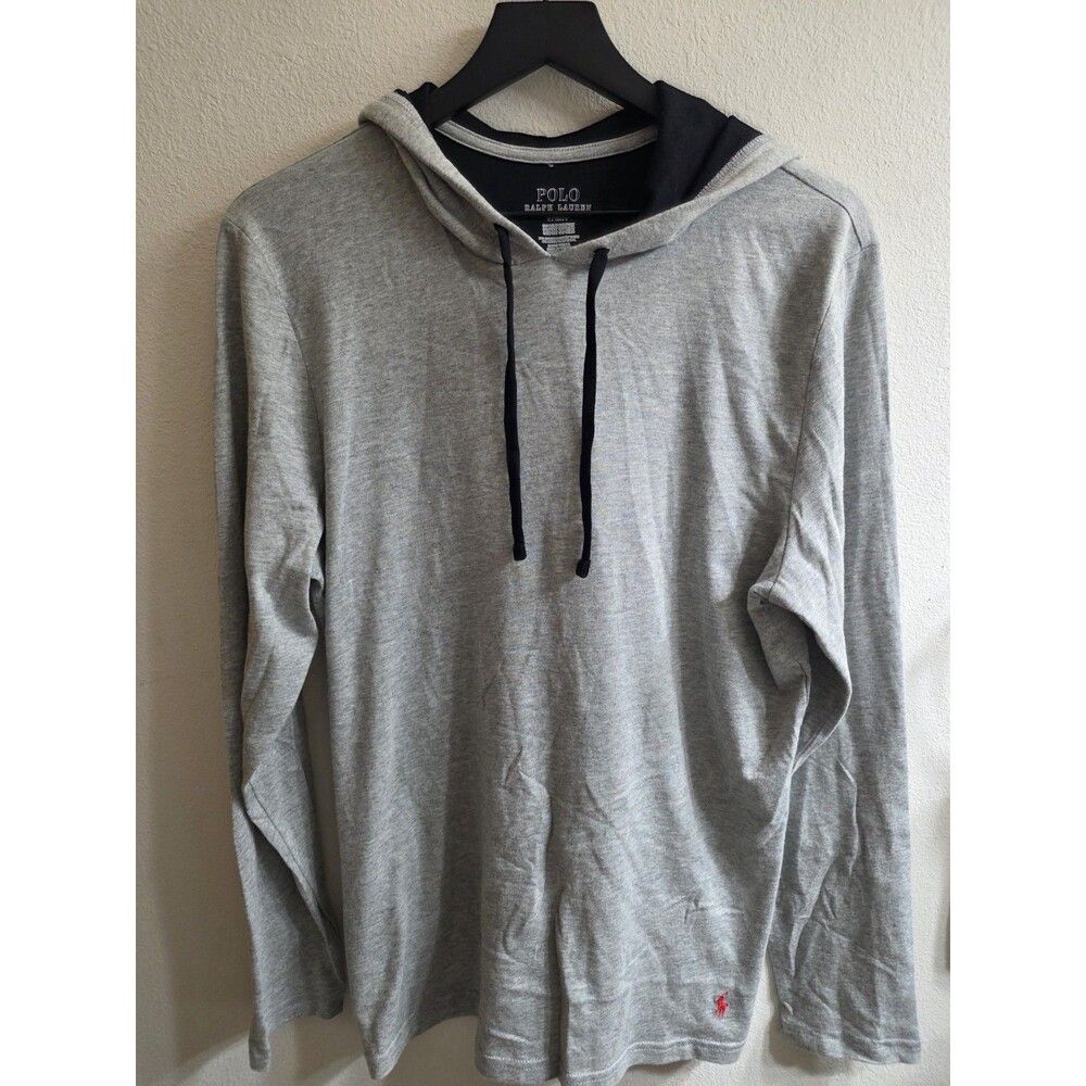 Polo Ralph‎ Lauren Mens Hoodie Medium Gray Supreme Comfort Pullover Pony Lounge